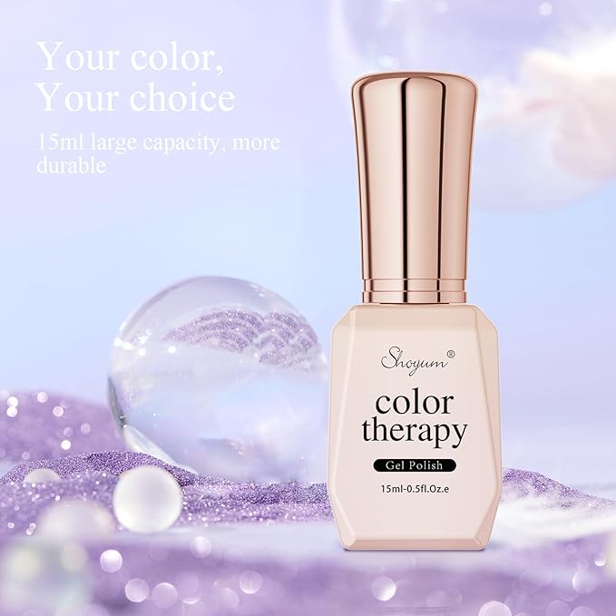 Gel Nail Polish,Taro Milky Purple Color Spring Summer Soak Off UV LED Nail Gel Polish Nail Art Starter Manicure Salon DIY at Home