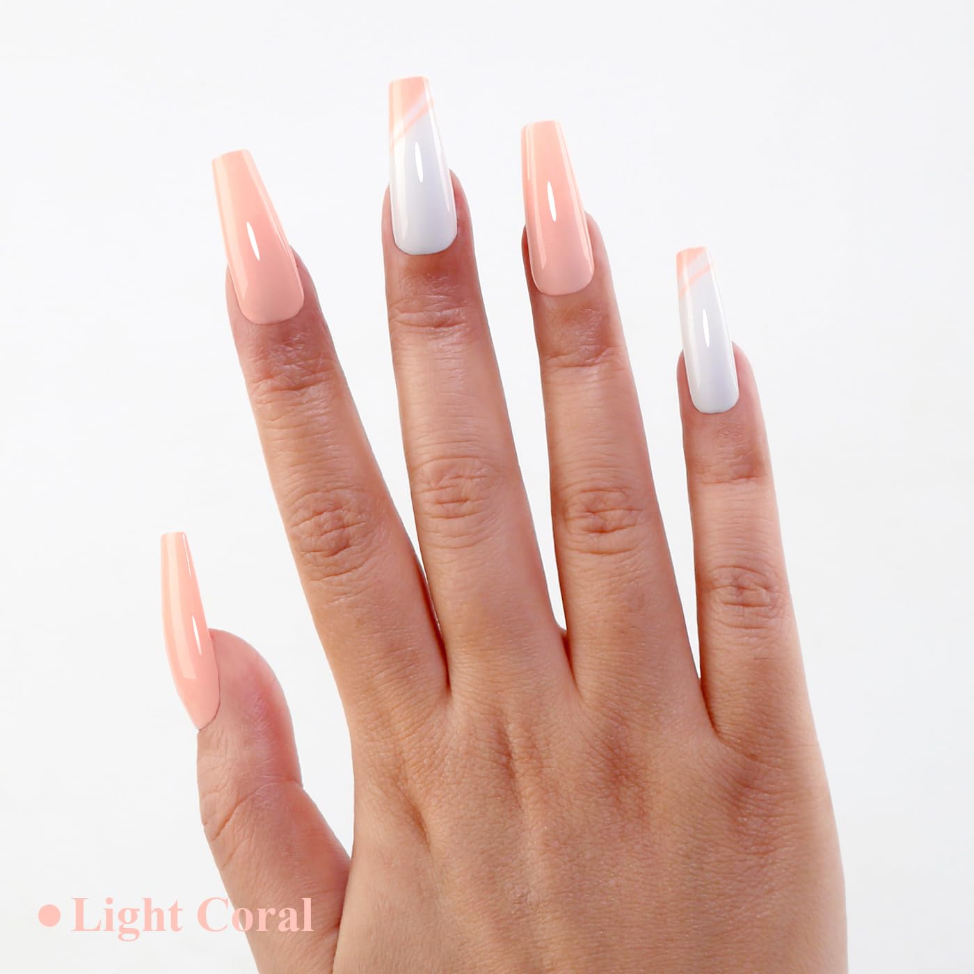 Imtiti Coral Gel Nail Polish, Light Coral Orange Gel Polish High Gloss Soak Off UV LED Spring Summer Art Manicure Salon DIY Design 10ML