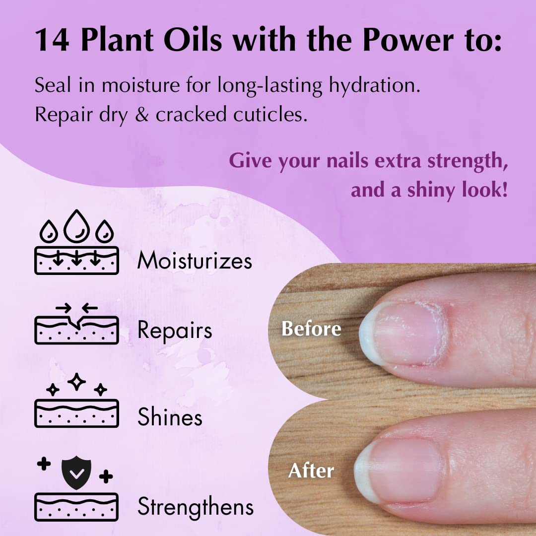 All Natural Nail Oil Cuticle PEN by MONA Brands | Restores & Protects Damaged Cuticles & Nails | Moisturizes, Strengthens, Soothes, Shines | (1-PK LAVENDER (2.5 mL))