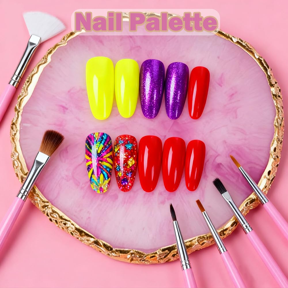 Nail Art Tools 30Pcs Set,Nail Art Pens Brush Resin Nail Art Palette,Nail Dotting Tools, Striping Nail Art Brushes for Long Lines,Nail Drawing Pen Dotting Pen Tools Nail Art Kit for Nail Art DIY