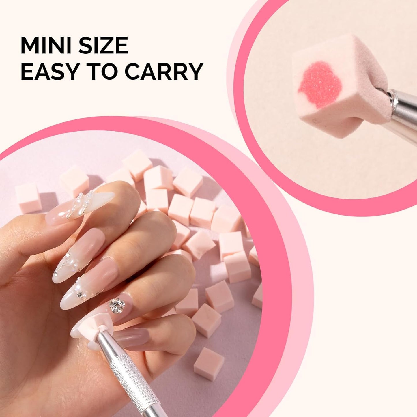 MelodySusie Soft Sponges for Ombre, Art With Grabbing Pen, Blooming Nails, Gradient, Manicure Tools, Professional Accessories Supplies for Home and Salon Use