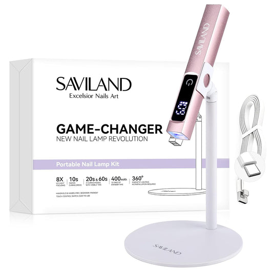 SAVILAND SSPro X U V Light for Gel Nails: 10s Flash Cure U V Light for Nails with Magnetic Stand LED Screen 400mAh Rechargeable LED Nail Lamp Portable Gel Light 2-Timers DIY Home