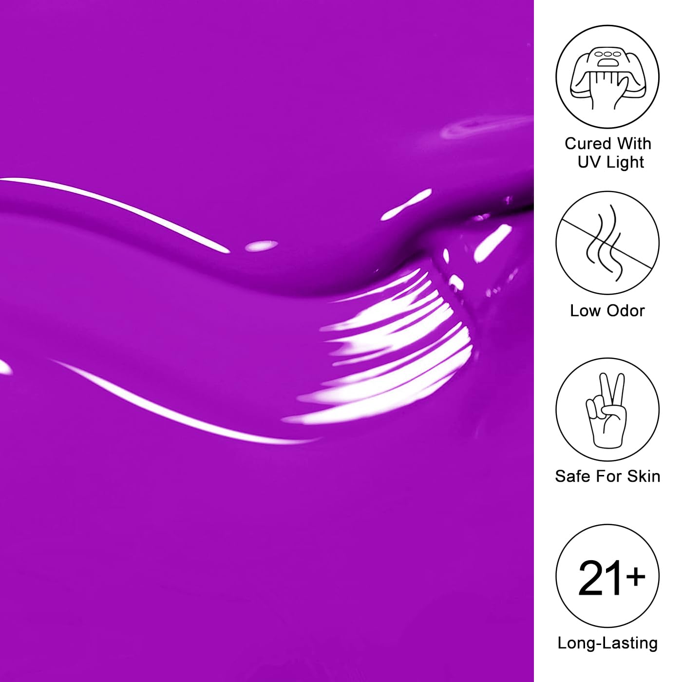 Imtiti Purple Gel Nail Polish, Purple Lavender Nail Gel Polish High Gloss Soak Off UV LED Spring Summer Nail Art Manicure Salon DIY Design 10ML