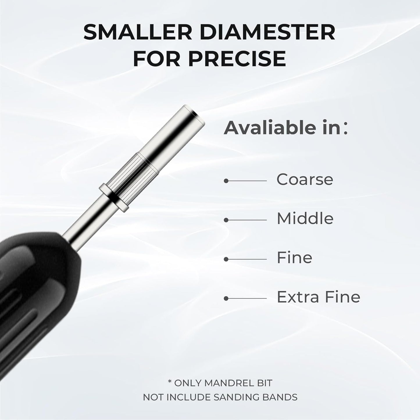 Lavinda Nail Drill Bits for Small Sanding Bands 3.1 MM Small Mandrel Bit for Electric Drill File Machine, Acrylic Nails Manicure Nail Art DIY Used, Sanding Bands Not Included