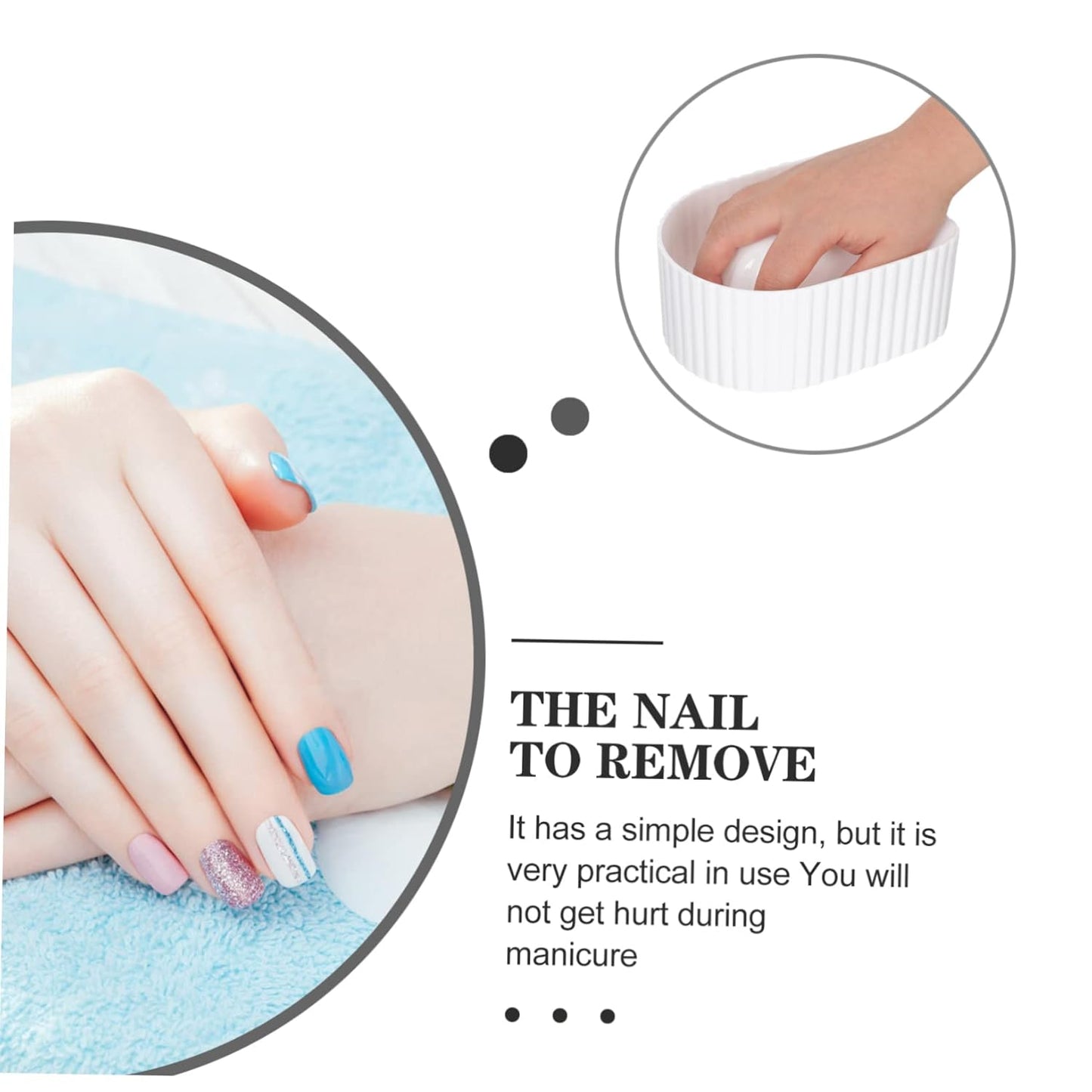 Nail Soaking Bowl Manicure Supplies Spa Nail Art Remover Hand Bowl for Home Salon