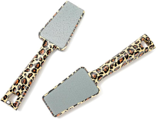 Pop Sonic Nano Glass Foot File | Professional Callus Remover for Feet & Heel | Gentle Exfoliating Foot Rasp & Dead Skin Remover for Dry Cracked Heels | Wet/Dry Pedicure Tool for Home & Salon (Leopard)