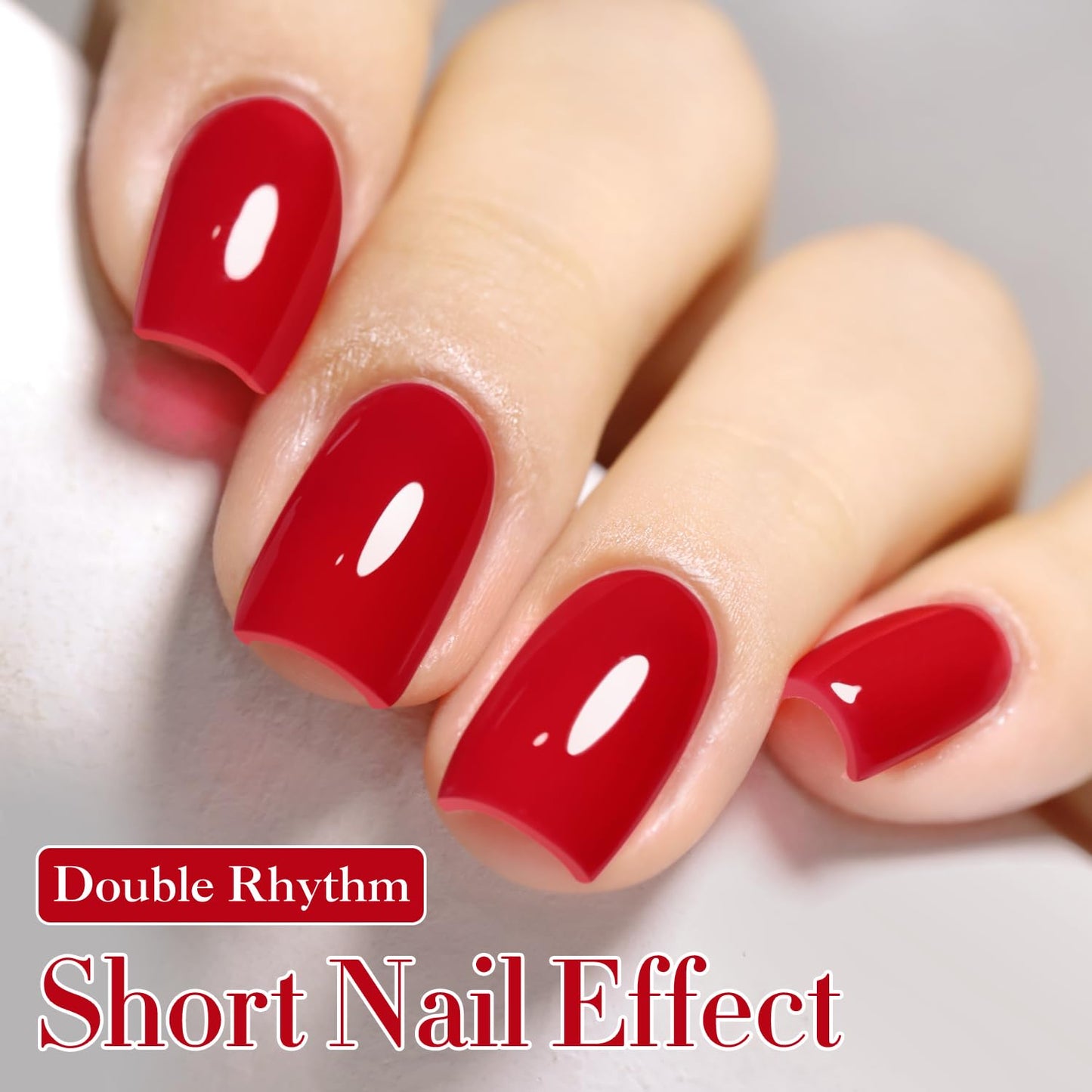 Double Rhythm 15ML Gel Nail Polish Pure Sheer Same Color Same Bottle Soak Off Gel Polish Art Manicure Salon DIY at Home for Women (Red Coral-A1451)
