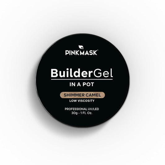 Builder Gel in a Pot 30g Shimmer Camel, Nail Extension/Strengthener in a Jar, Sculpting Gel UV/LED