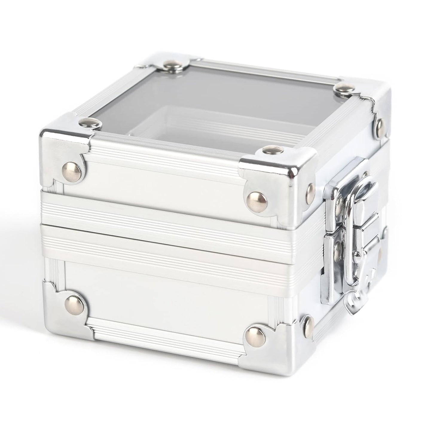 Professional 25 Holes Nail Drill Bits Box Container Nail Drill Grinding Bit Holder Nail Polish Head Storage Box Nail Tools Organizers Container Display Storage Box Manicure Tool (Silver)