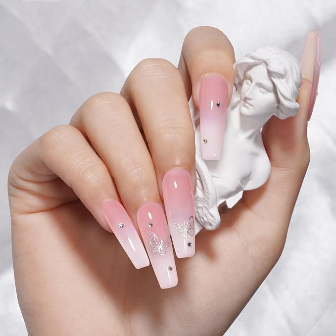 TOMICCA Pink Gel Nail Polish - Clear, Nude, Sheer Translucent Colors - UV Jelly Gel Nail Polish for French Manicure DIY