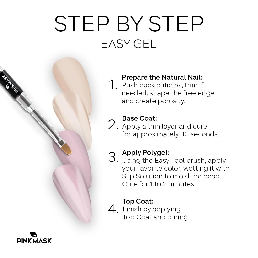PINK MASK Easy Gel 1oz 30g-Rome, Professional Builder Enhancement Gel-Quick Nail Extension for Beginner DIY, Nail Strengthener-Long Lasting-Salon Quality-Thickening Solution