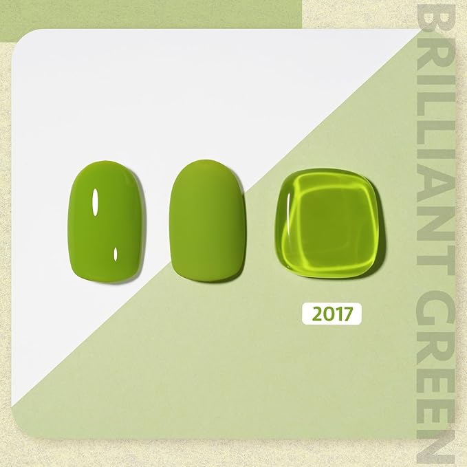 GAOY Green Gel Nail Polish, 16ml Soak Off Gel Polish, UV Light Cure for Nail Art DIY Manicure at Home, 2017 Brilliant Green