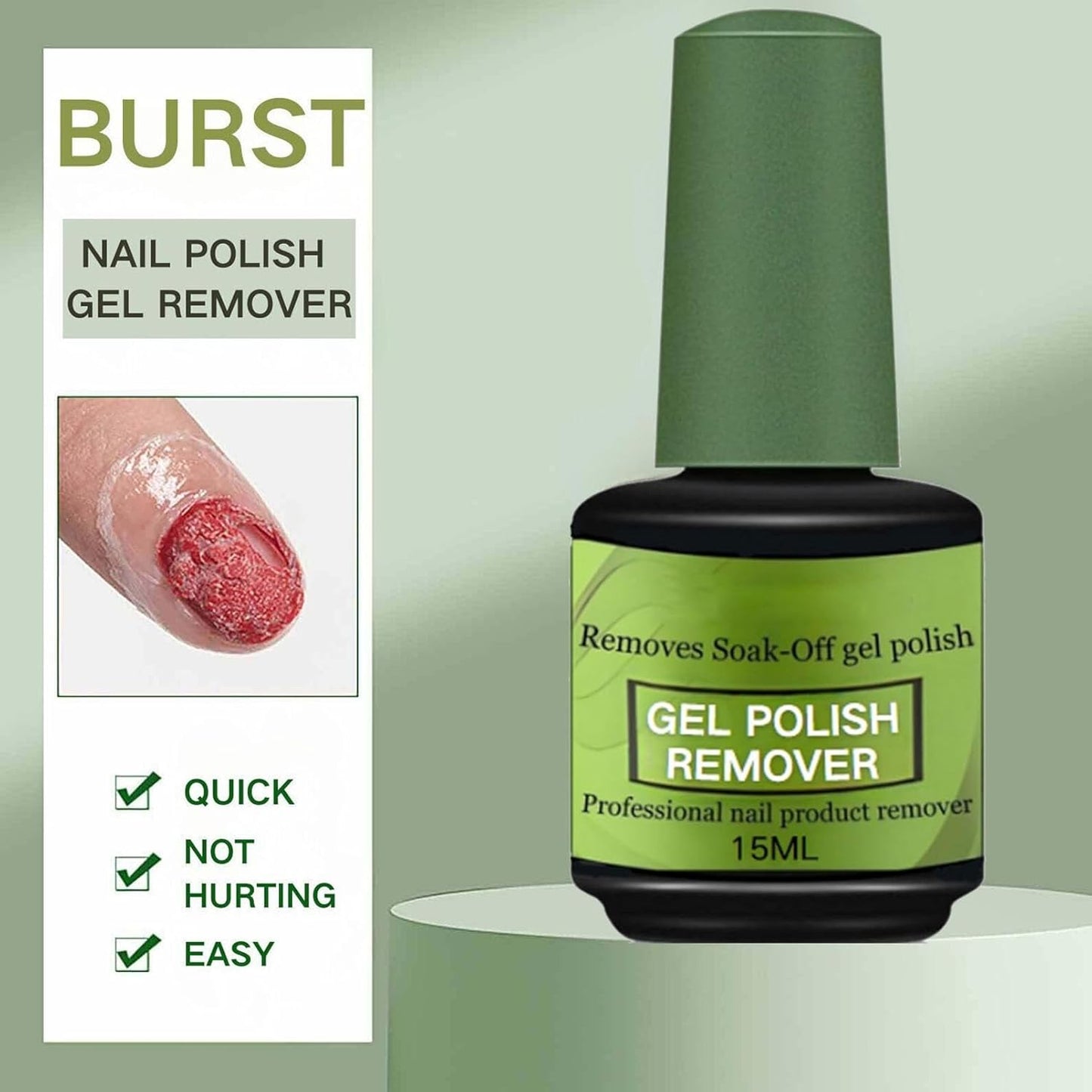 15ml Gel Remover Polish - Gel Polish Remover for Nails - Quickly & Easily Gel Nail Remover Within 3-5 Minutes - No Soaking or Wrapping Nail Gel Remover (0.51 Fl Oz (Pack of 1))