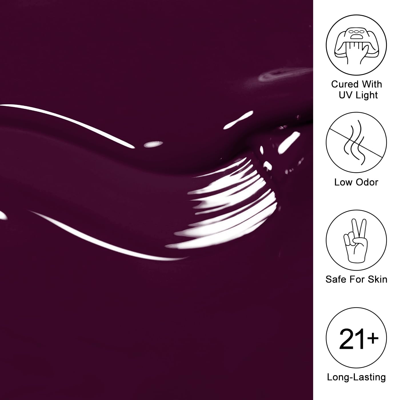 Imtiti Burgundy Gel Nail Polish, Burgundy Red Purple Gel Polish Autumn Winter Soak Off UV LED High Gloss Art Manicure Salon DIY Design 10ML