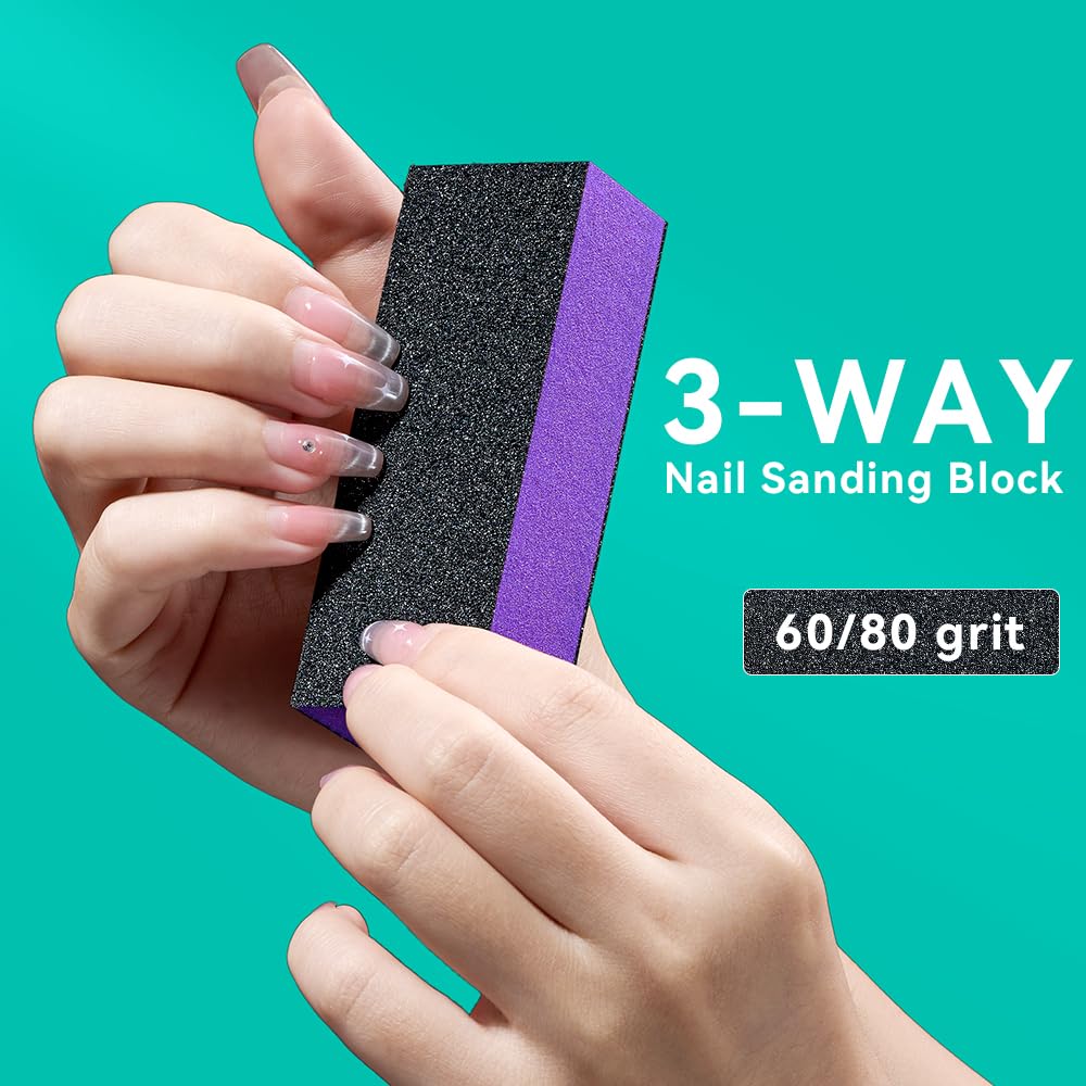 TsMADDTs 13PCS Nail Buffer Kit with 4-Way Buffing Block, 3-Way Sanding Block, 100/180 Files, Cuticle Trimmer, Nail Care Tool Kit