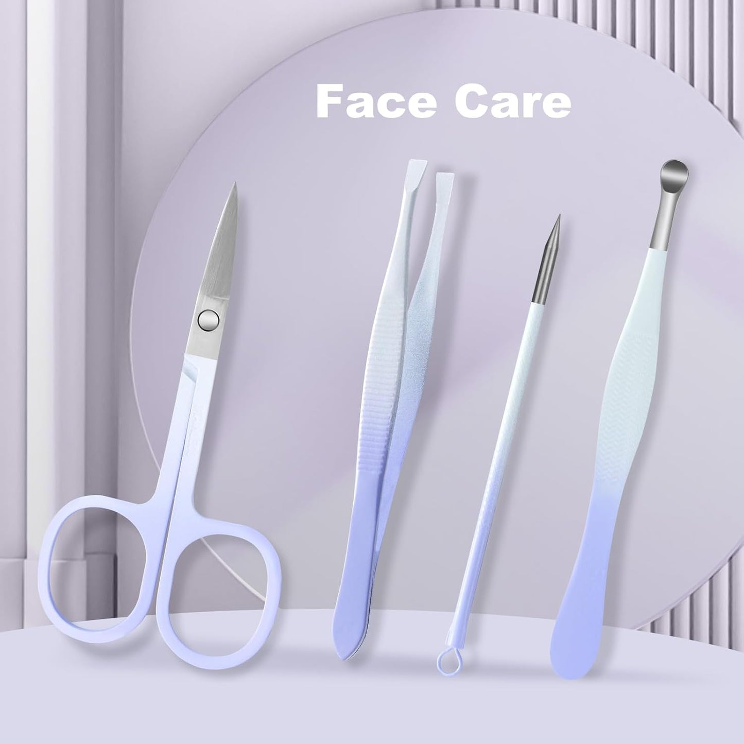 Manicure Set, 10 pcs High-Carbon Steel Nail Clippers Set, Portable Mini Manicure and Pedicure Kit, Travel Grooming Nail Kit with Leather Bag for Men and Women