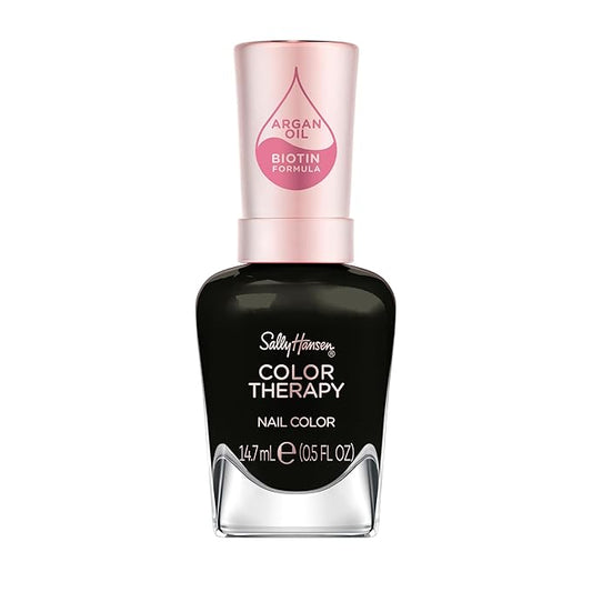 Sally Hansen Color Therapy Nail Polish | Biotin, Argan Oil, Long Lasting, Healthy Nails, Nail Strengthener, Semi-Opaque | 480 Everything Zen | Sage Green Nail Color