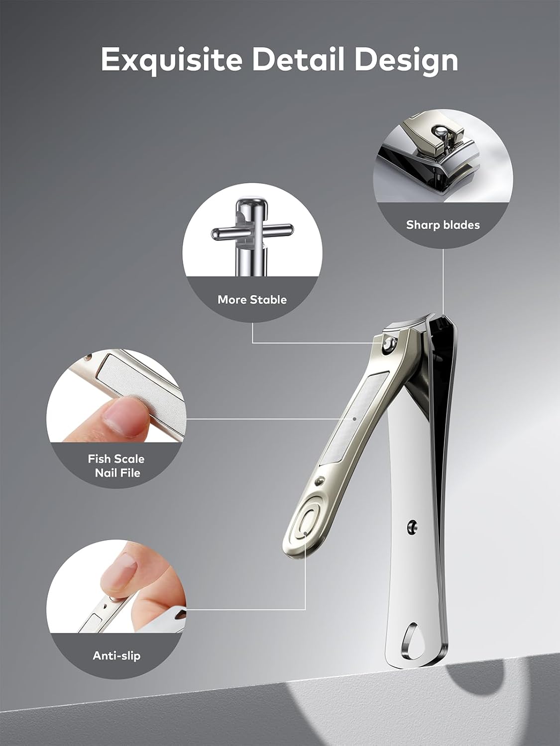 llano Nail Clippers, 3PCS Nail Clipper Set with Fingernail Clippers, Slant Nail Clippers, Professional Nail Clippers for Men and Women, Premium German Steel Nail Cutter with Leather Case