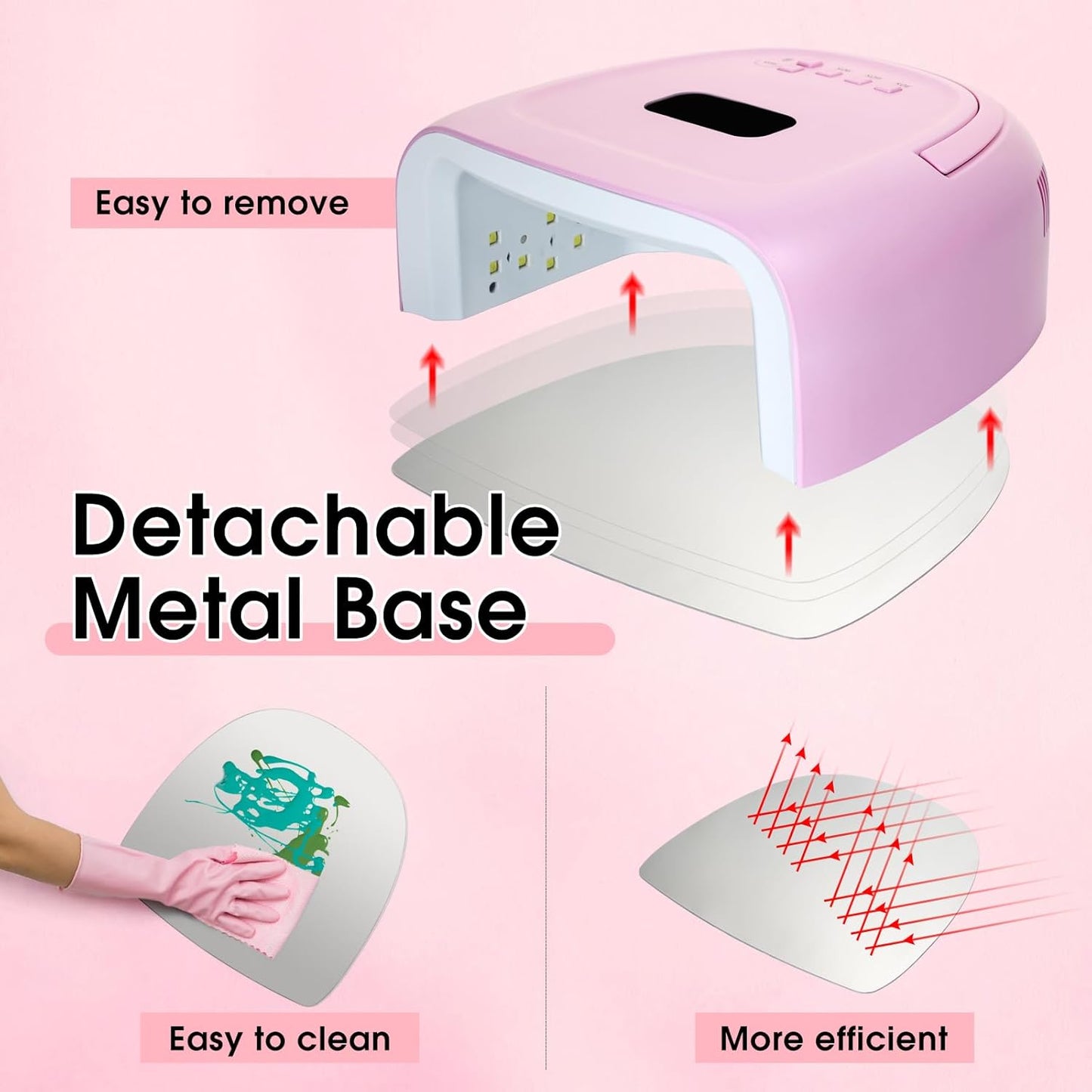 60W Rechargeable LED Nail Lamp, Cordless Gel Lamp with Portable Handle & 42pcs Lamp Beads, Automatic Sensor UV LED Nail Dryer, 4 Timers Professional UV Light for Gel Nails