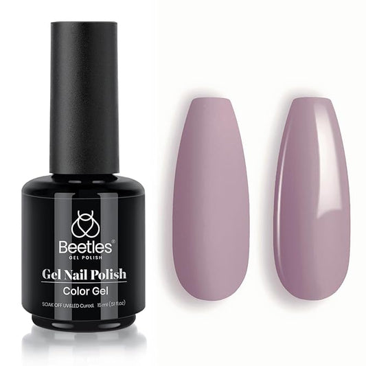 Beetles Grey Gel Nail Polish, 1Pcs 15ml Nude Angelina Grey Purple Gel Polish Soak Off UV LED Lamp Nail Art Salon DIY Design at Home Manicure Gifts for Women