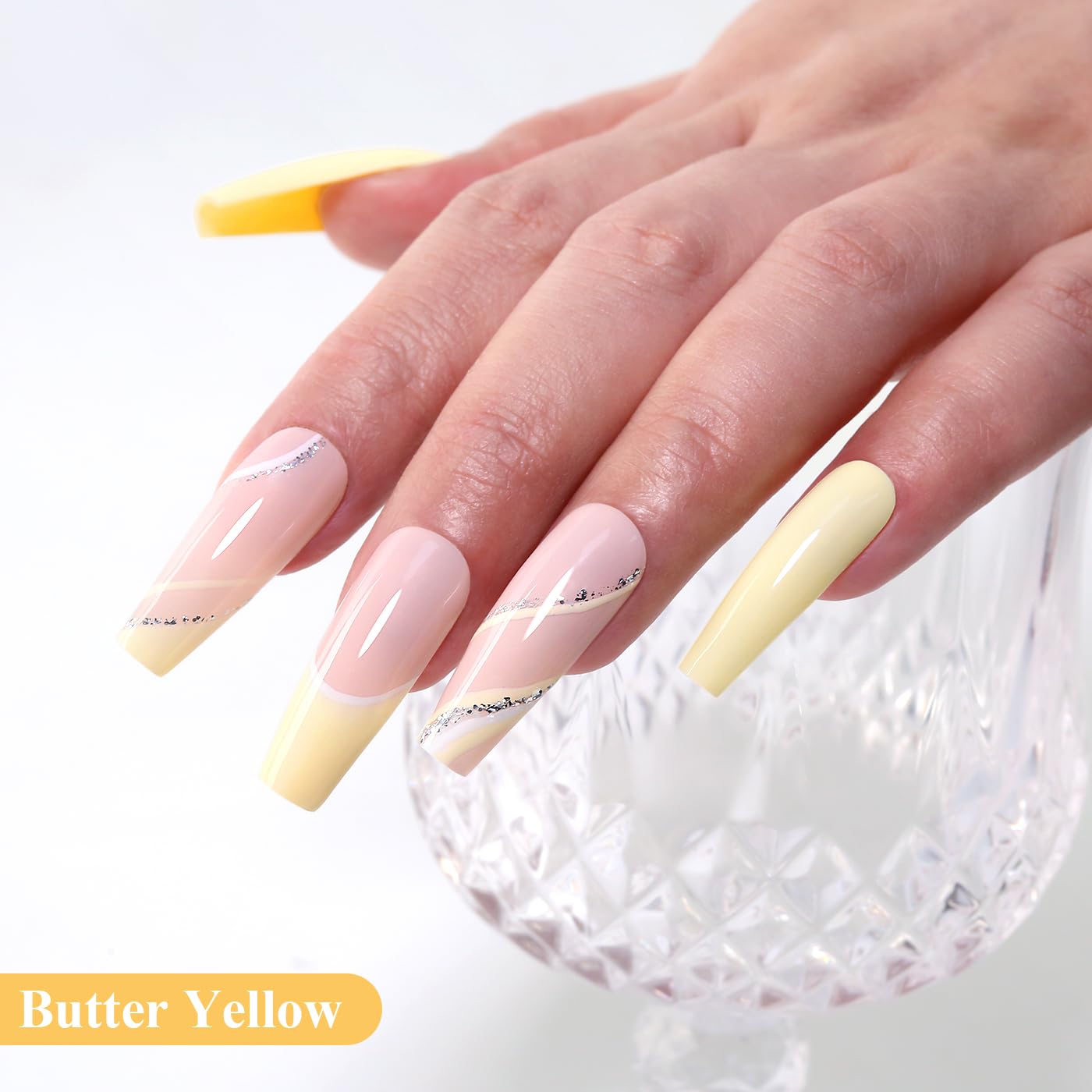 Imtiti Yellow Gel Nail Polish, Butter Yellow Nail Gel Polish High Gloss Soak Off UV LED Spring Summer Art Manicure Salon DIY Design 10ML