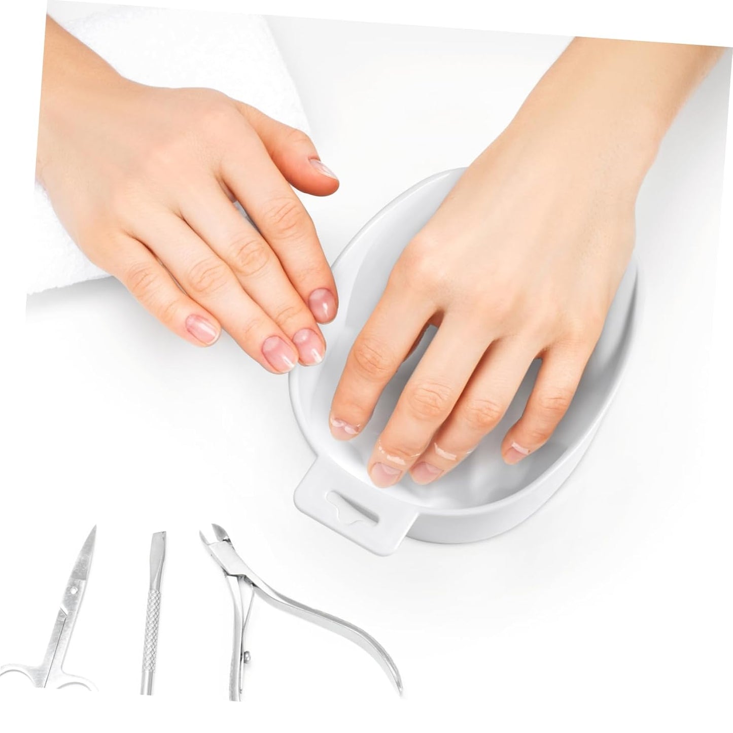 MERRYHAPY Single Layer Soaking Bowl for Nails Manicure Bowl Nail Art Tools White for Cuticle Soak
