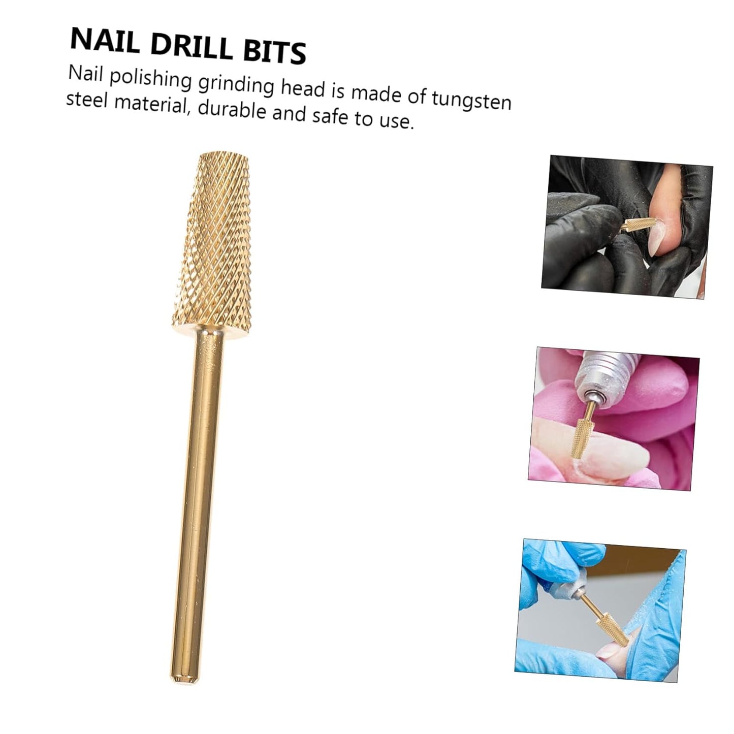 minkissy 3pcs Nail Art Polishing Grinding Multi-purpose Manicure Tool for Efficient Nail Shaping and Buffing Tungsten Design for Dead Skin Removal and Finishing
