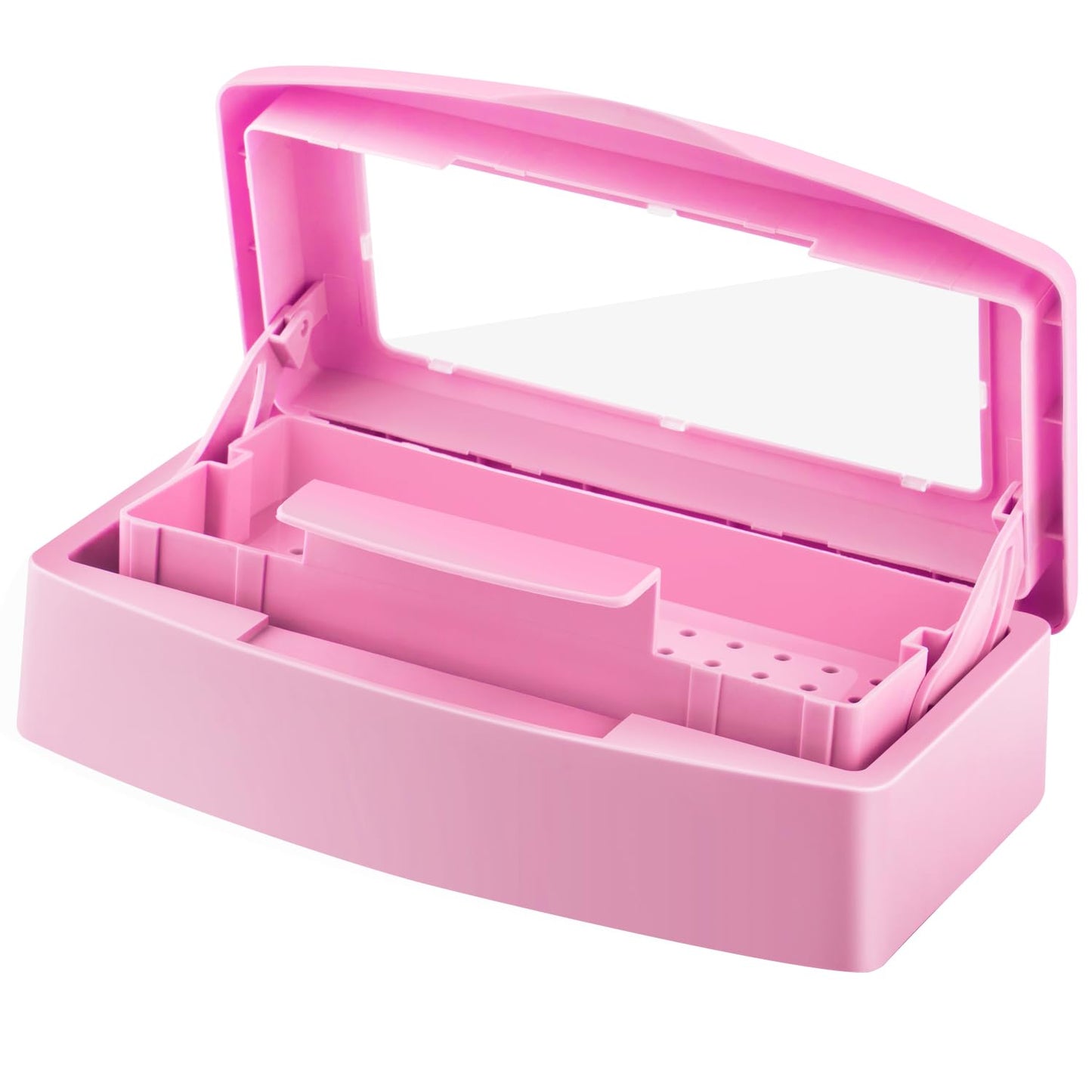 Gusnilo Nail Tool Sterilizer Box barbicide Disinfectant Jar Plastic Disinfectant Container Suitable for Nail Tools Hair Salons Beauty Centers and Manicure and Nail Equipment(Pink)