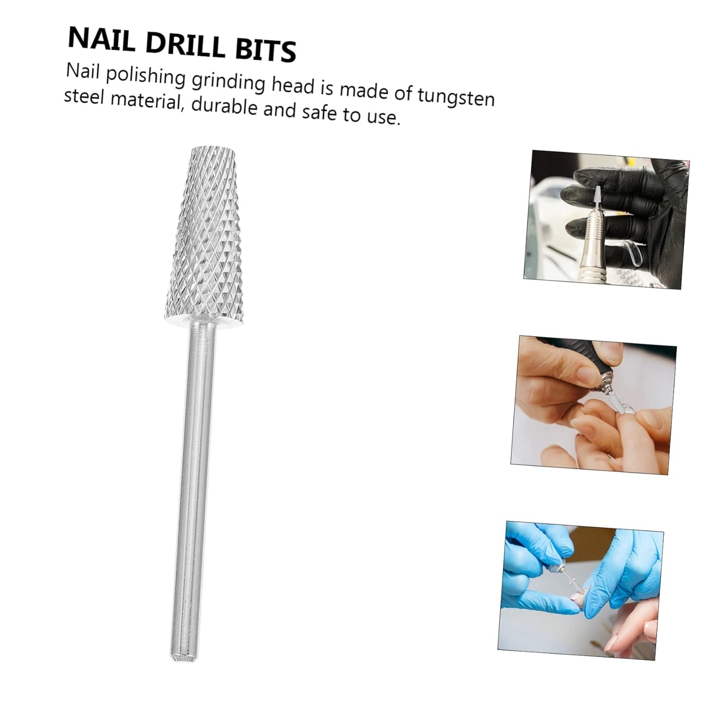 minkissy Tungsten Carbide Nail Polishing Grinding Head Manicure Accessory for Natural Artificial Nails for Gel Removal Safe and Replacement Tool