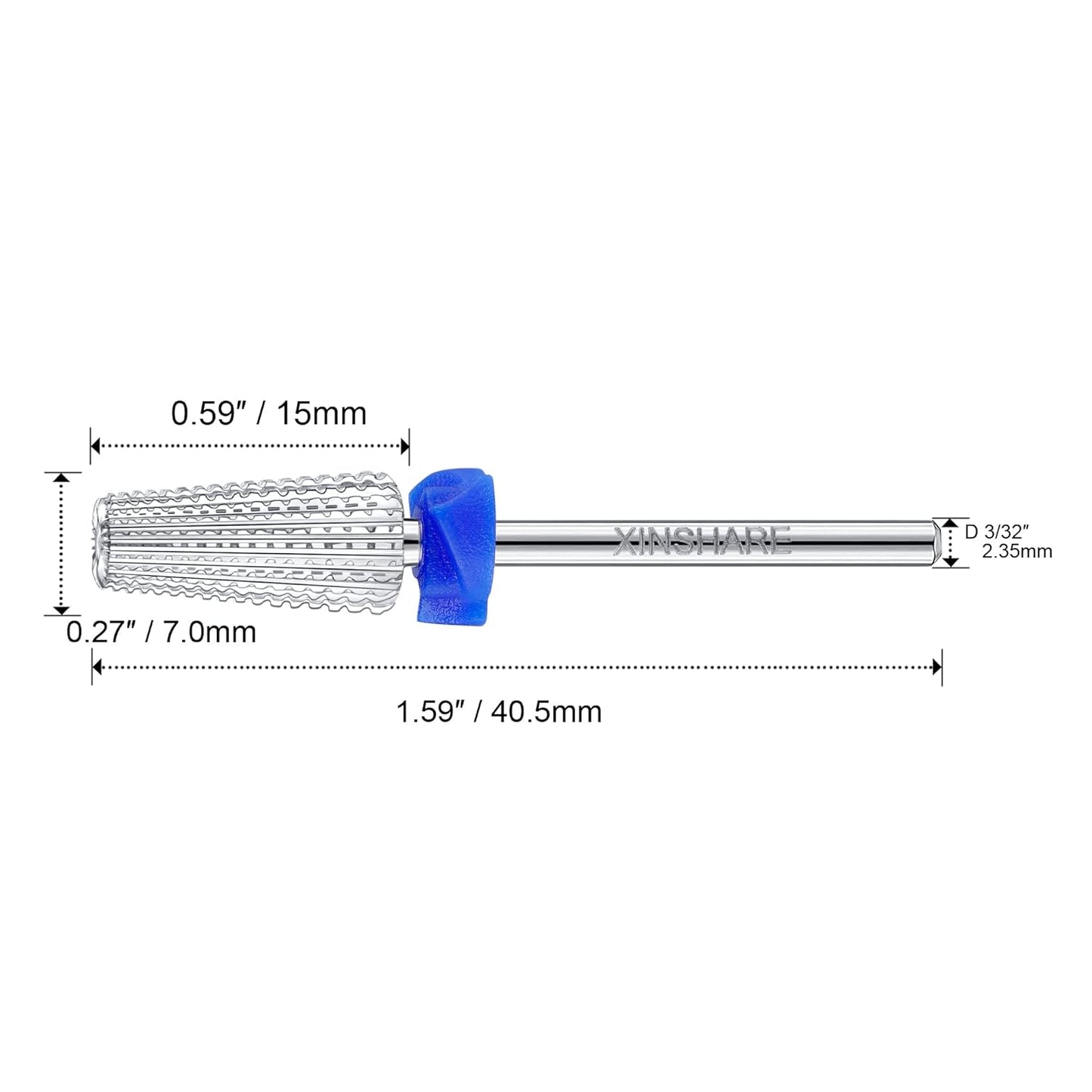 5 in 1 Nail Drill Bits Carbide Multi-function Cuticle Nail Bit 3/32", 2 Way Rotate Efile Bits, Fast Remove Acrylic Hard Nail Gel for Both Left and Right Handed, Manicure Pedicure, Medium (M)