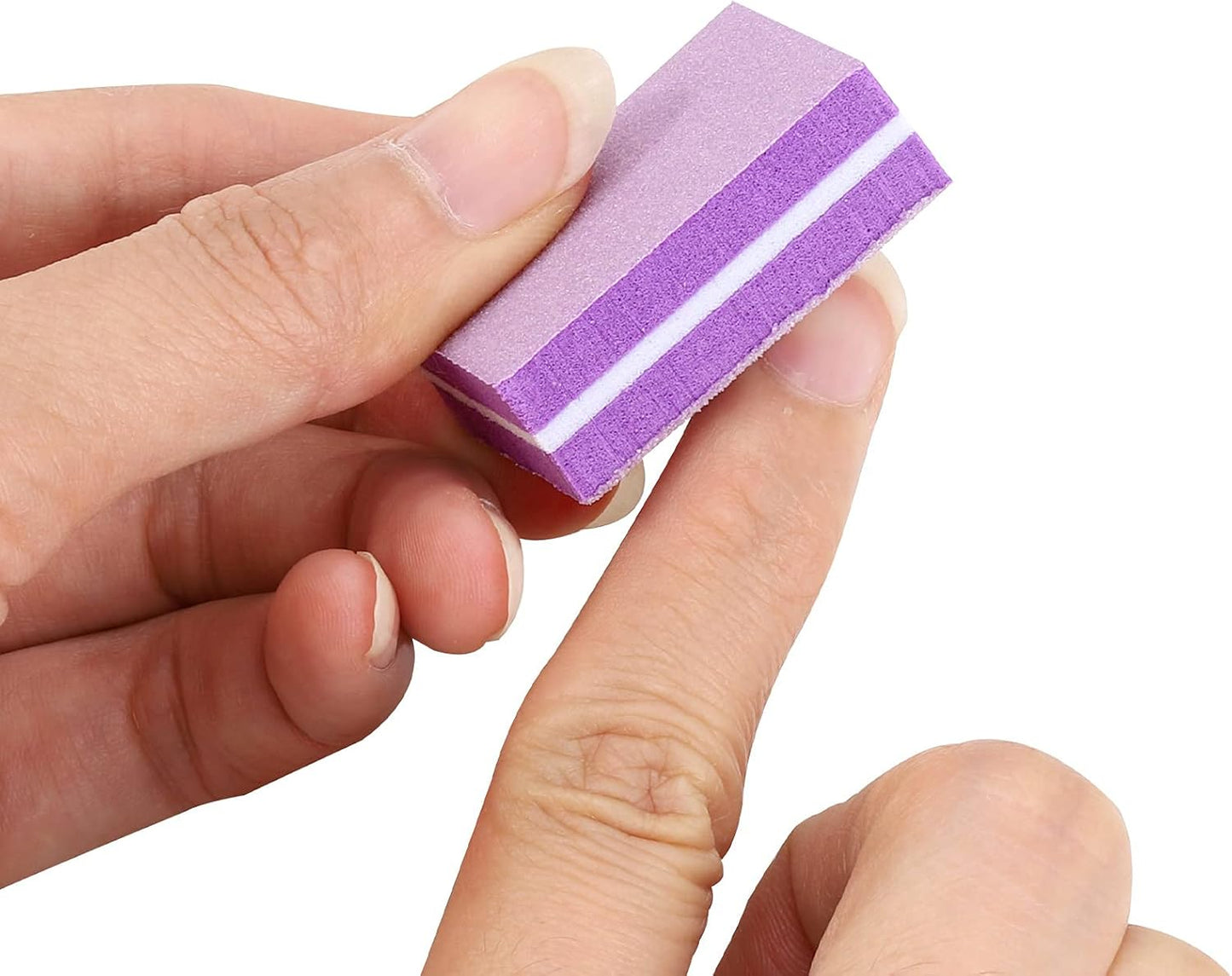 100 Pcs Mini Buffers for Nails 180/100 Grit Mini Nail Buffer Purple Nail Buffers for Natural Nails