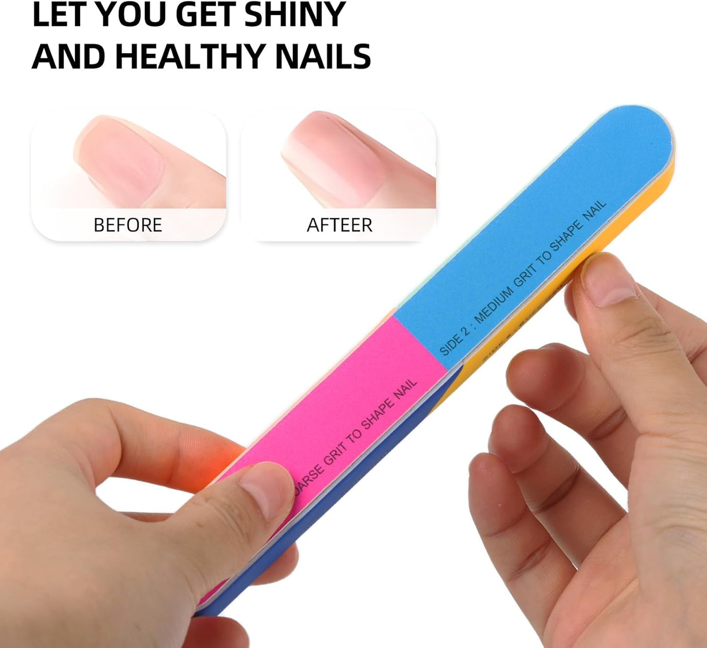 10 Pcs 7 Way Nail Buffer Blocks Nail Files Buffing Block for Shaping & Shining Natural Nails Manicure Tool