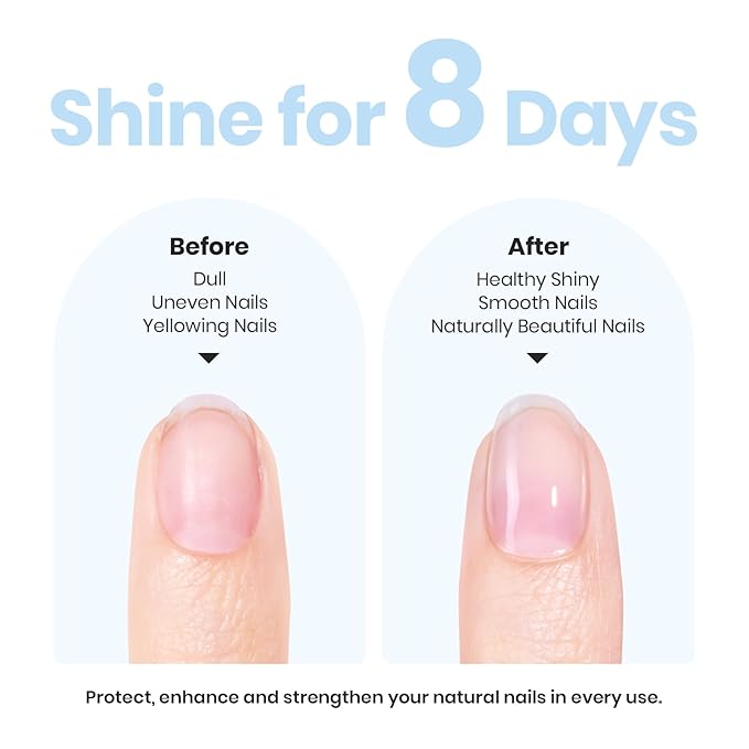 Beetles Nail Strengthener - Oceanic Blue Nail Concealer Air Dry Natural Nail Strengthener and Growth for Damaged Thin Nails Repair Weak Nails Fingernail Strengthening Women Gift 0.51 FL OZ