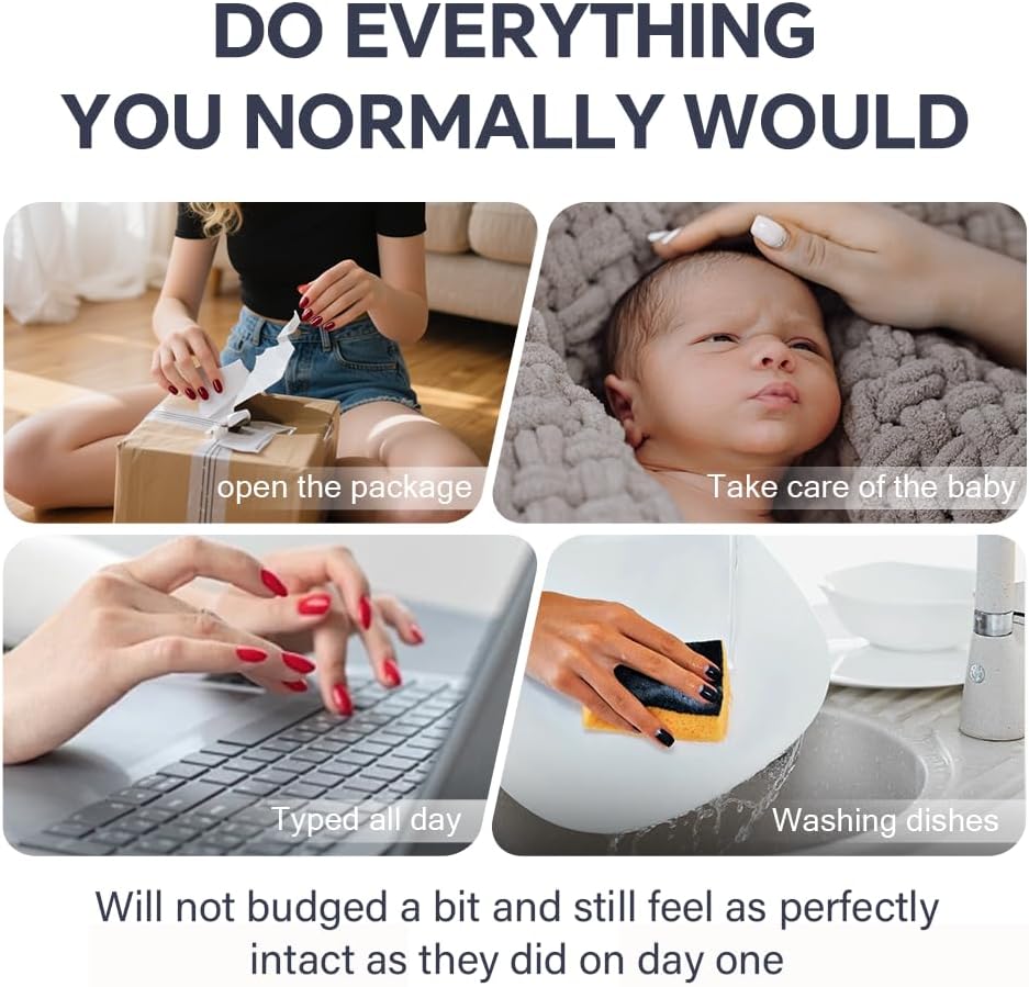 Semi Cured Gel Nail Strips-Salon Quality Semi-Cured Gel Press On Nails Stickers Quick DIY Nail Art Manicure Kits for Women at Home,Works with Any UV/LED Lamps(Peach Latte)