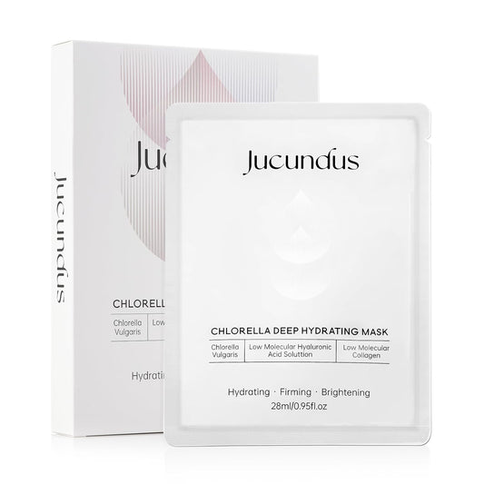 Chlorella Deep Hydrating Mask,with Bio-Collagen,Hyaluronic Acid and Chlorella | Sheet Facial Mask Skincare | Improves Hydrating,Firming,Glowing | Skin moisturizer masks,5ea