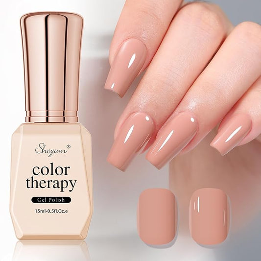 Nude Gel Polish Color 15ml Nancy Naked Skin Tone Pink Nail Gel Soak Off Uv LED Nail Lamp Gel Polish Nail Art Manicure Salon DIY Home 0.51Oz