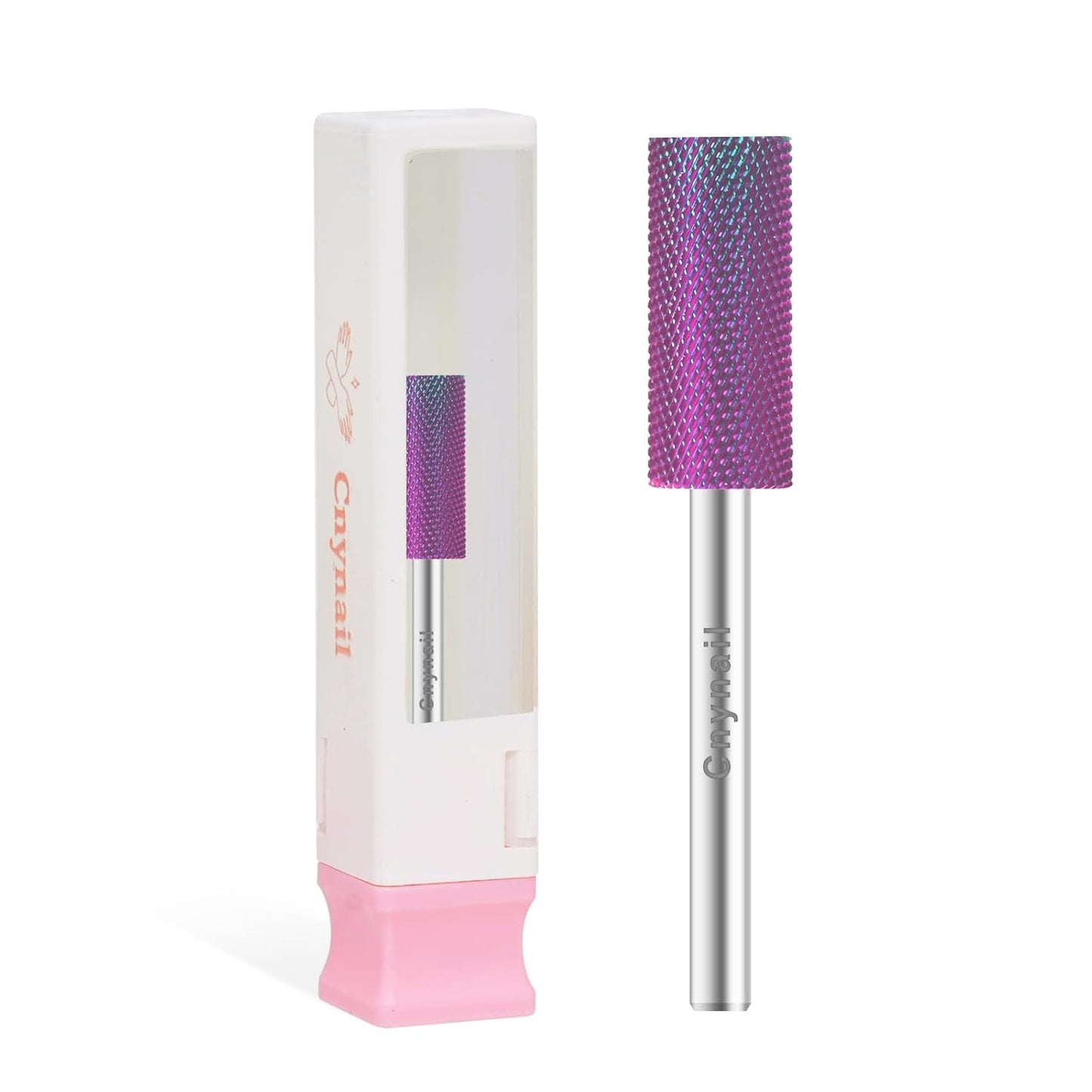 3/32" Small 5.35MM Barrel Bit Tungsten Carbide Nail Drill Bit Safety Bit for Gel & Acrylic Removal, 2- Way Rotating Efile Tip, Salon Electric File Accessory (XF Girt, Purple)