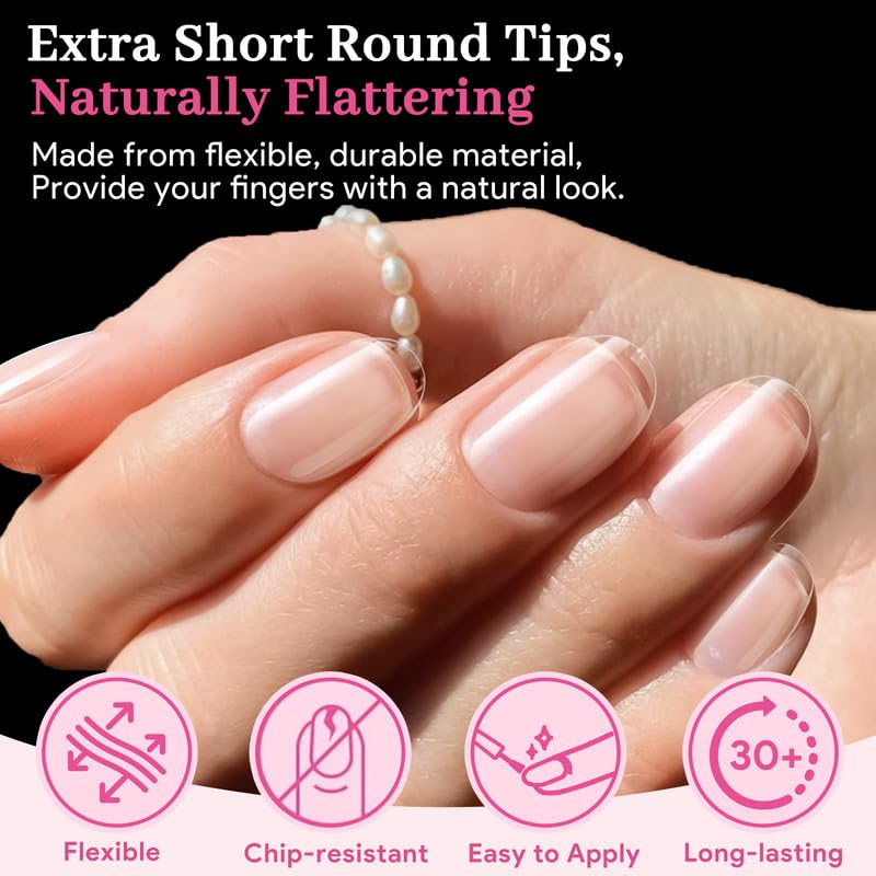 Short Oval Fake Nail Tips - 15 Sizes 240 PCS Clear Half Matte Press On False Nail Tips Pre-shaped Soft Full Cover Gel Nail Tips Extensions Thick Long Lasting for DIY Beginners & Salon Manicure