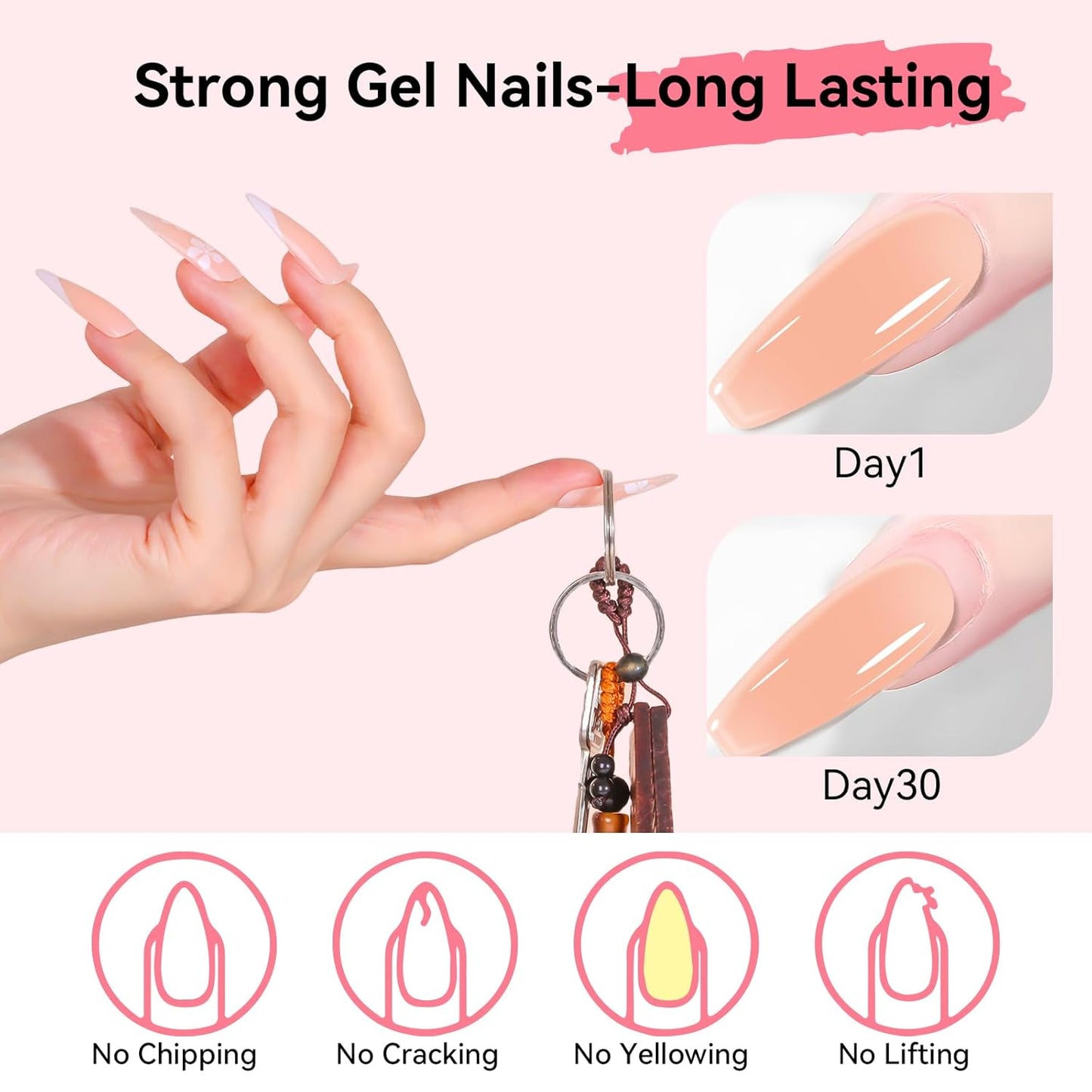 Makartt Poly Nail Gel: 50ML Nude Builder for Extension, Trending Stylish Elegant Colors for All Season, 3D Molding Hard Gel Manicure - French Press