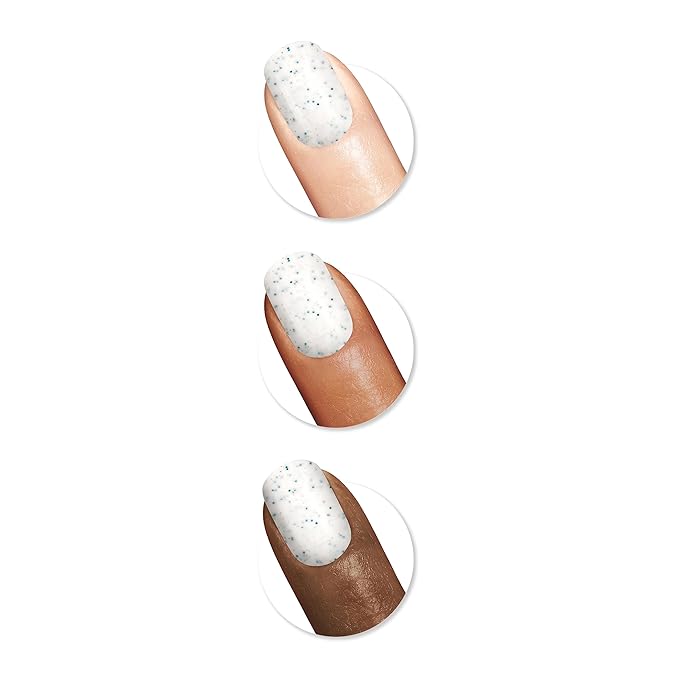 Sally Hansen Miracle Gel Holiday Salon Quality Nail Polish | Gel-Like Formula, Two-Step System, No UV Light Needed, Long Lasting | Opaque, Glittery |911 Whisk You a Merry Xmas | White Nail Polish