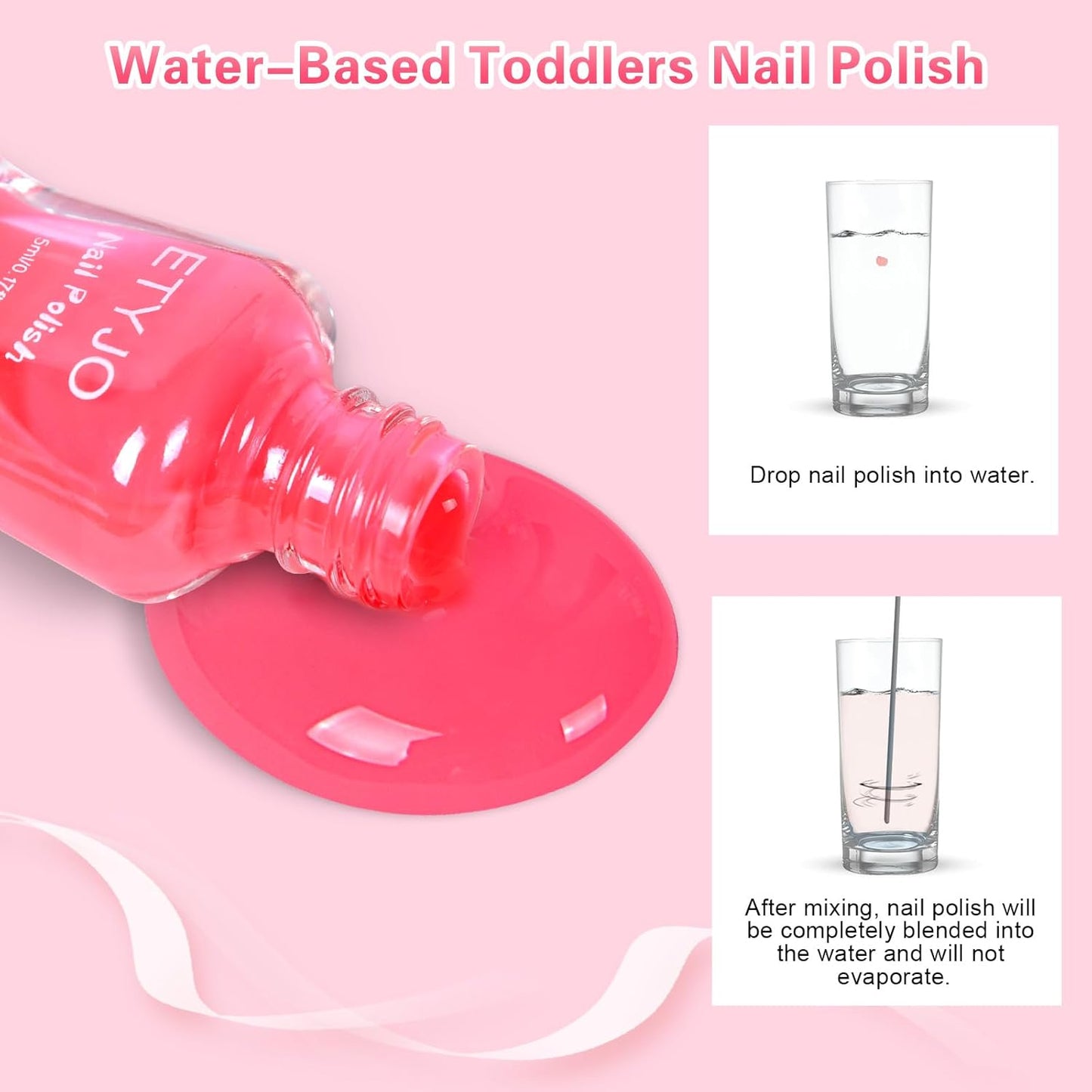 Kids Nail Polish - Quick Dry Non-Toxic Nail Polish Set 10 Colors Water Based Peel Off Nail Polish Kit for Girls Age 3+ Gift