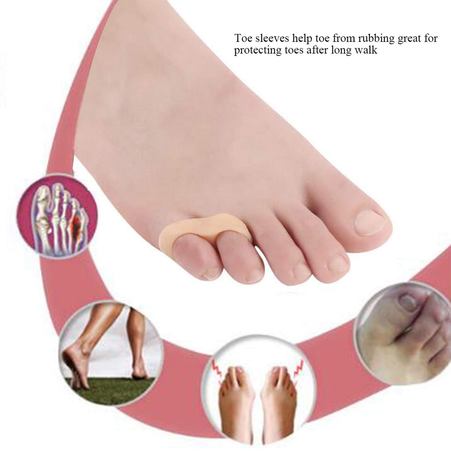 10 Pcs Gel Little Toe Buddy Toe Corrector and Toe Straightener,Tailor's Bunion Pads Soft Gel Bunionette Pad Toe Protector Tailors Bunion Pain Relief