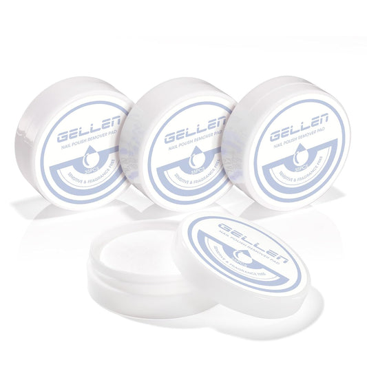 Gellen Non Acetone Nail Polish Remover Pads, Fragrance Free Nail Polish Remover Wipes, No Drying Formula Vitamin E & Jojoba Oil, 140pcs Travel Size Bulk Set, No Leakage, Long-lasting For 12+ Months