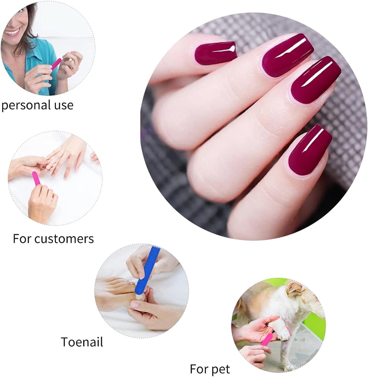 200 Pcs Disposable Nail Files Professional Double Sided Emery Boards Manicure Pedicure Tools（3.35Inch）