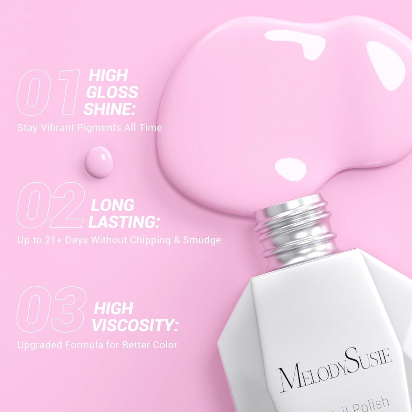 MelodySusie Thick Macaron Pink Gel Nail Polish,0.5 Fl Oz Nails Soak Off UV LED Funny Bunny Creamy Pink Gel Polish Gift for Women Nail Art Manicure Salon DIY Nail Design-012