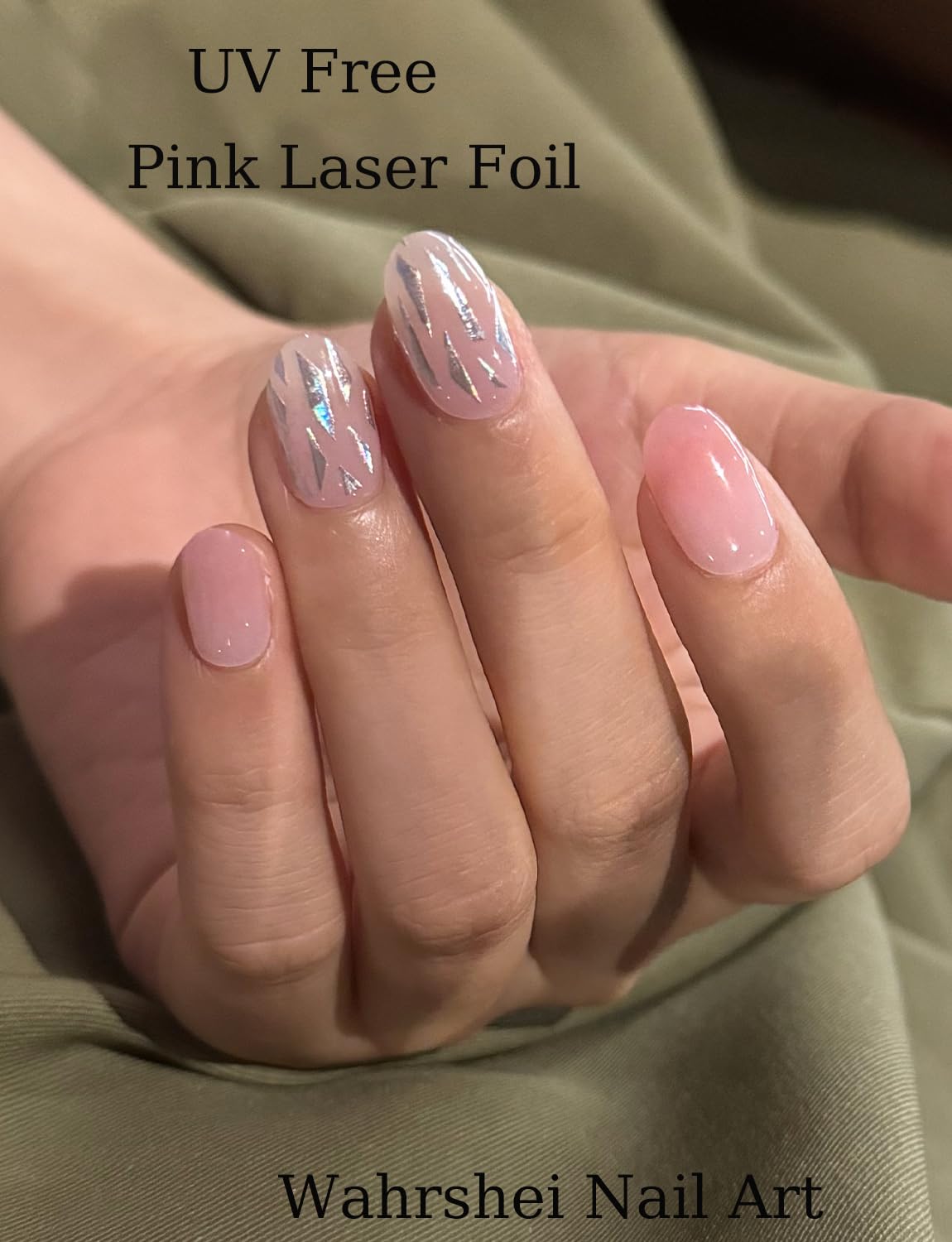 Gel Nail Strips No UV, Laser Sequins, UV Free, Long Lasting Gel Stickers - Contains 22 Wraps, 1 Prep Pad, 1 File