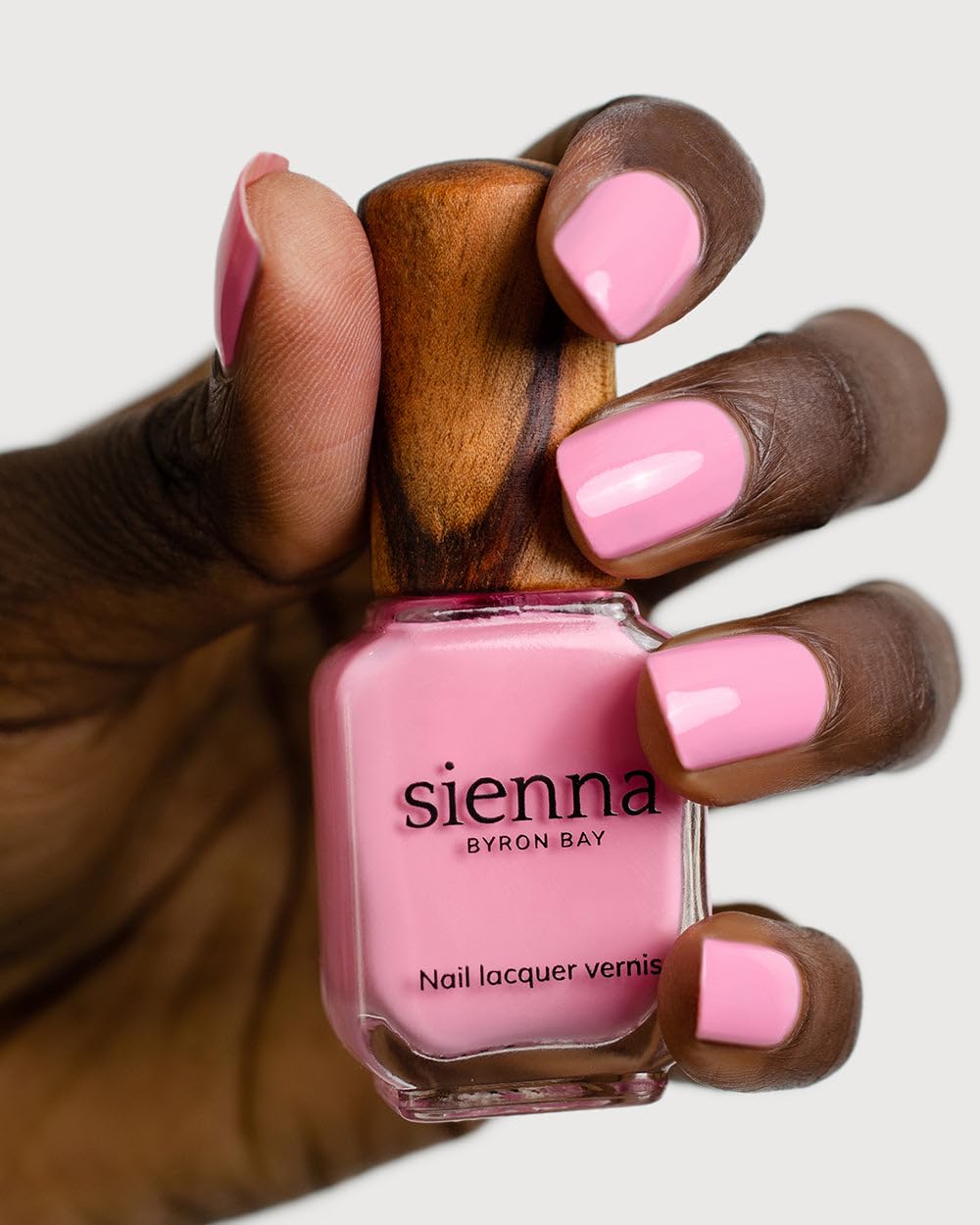 Sienna Byron Bay Magnolia, Classic Pink Natural Nail Polish, Long-Lasting, Vegan & Cruelty-Free, 10ml – .34 fl oz.