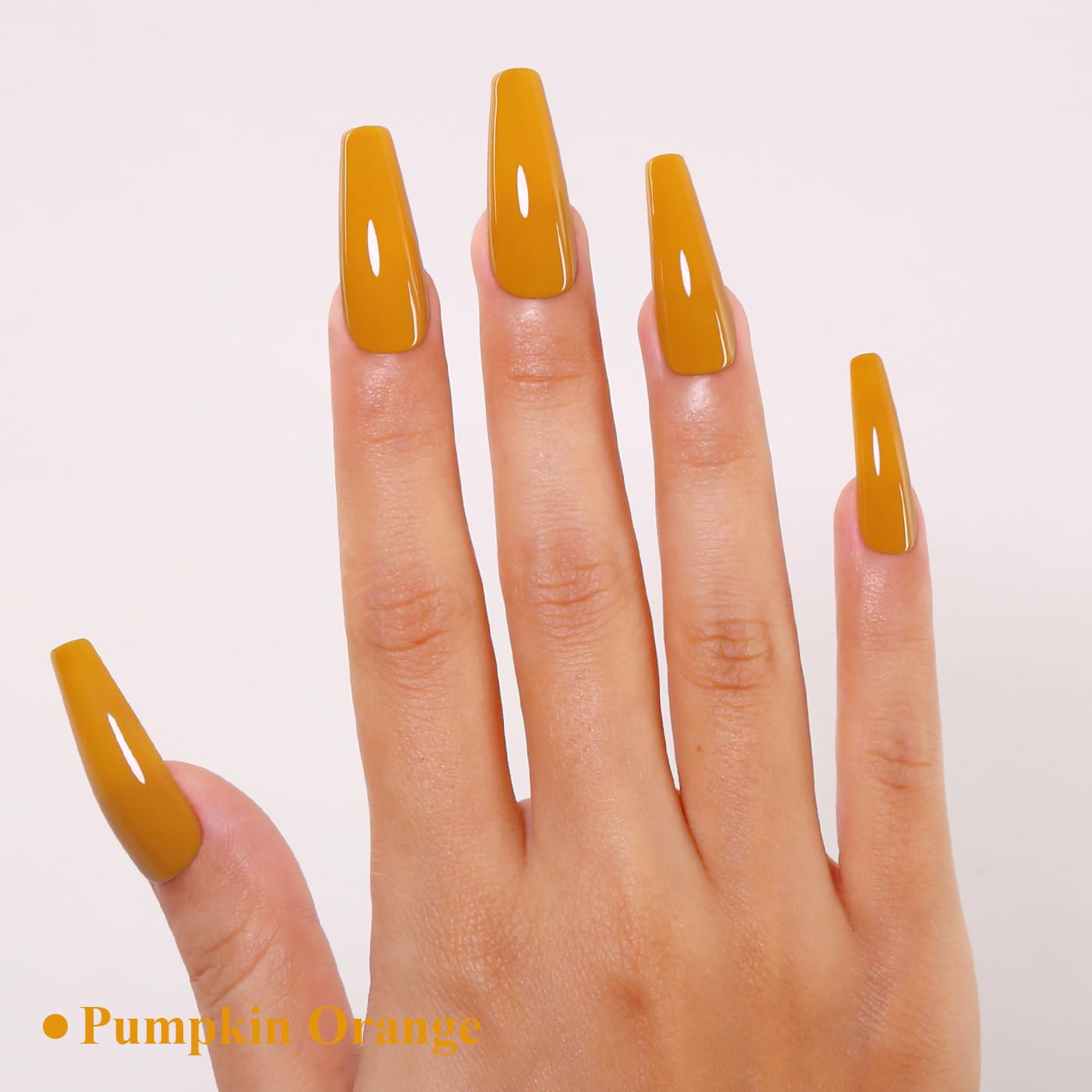 Imtiti Orange Gel Nail Polish, Pumpkin Orange Gel Polish High Gloss Soak Off UV LED Autumn Winter Art Manicure Salon DIY Design 10ML