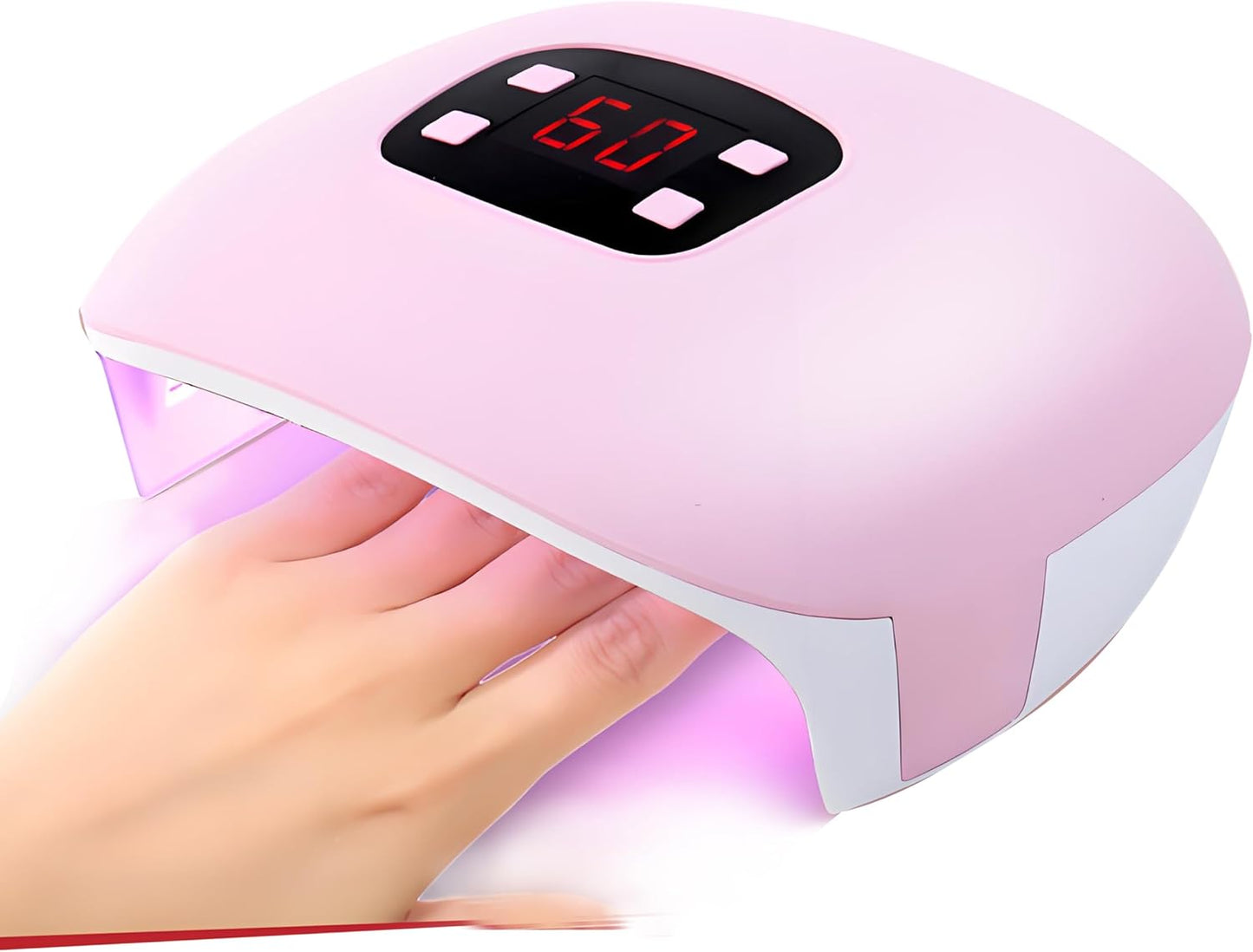 60W Mini UV LED Nail Lamp, 20 Beads Fast Curing Gel Polish Dryer with 4 Timers (30s/60s/90s/Constant On) & USB Port, Compact Professional Manicure Tool for Home Salon Travel