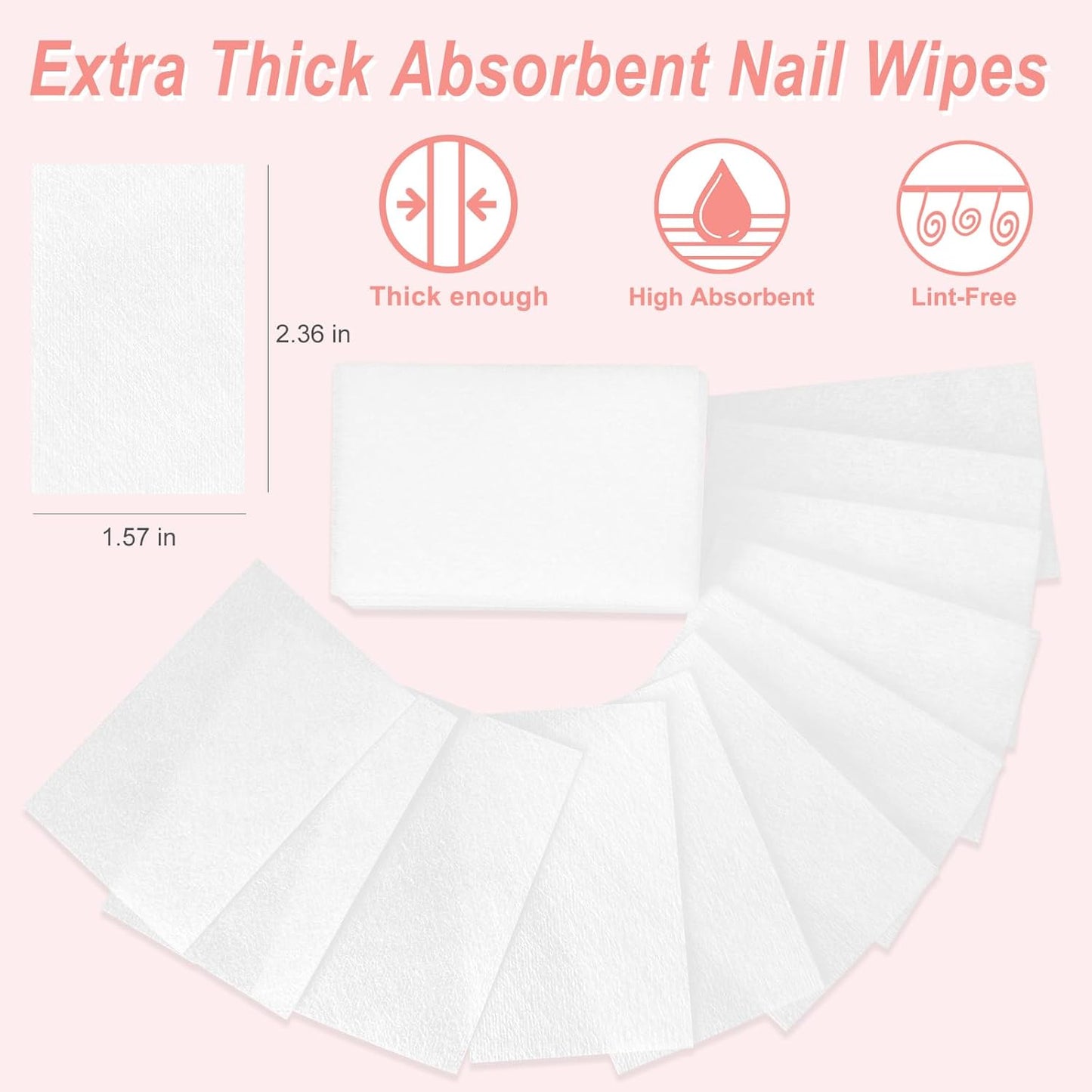 270 Pcs Lint Free Nail Wipes – Professional No Lint Nail Pads for Gel Nail Polish Removal, Acrylic, Dip Powder & At-Home Manicures – Essential Nail Prep Wipes for Flawless Nails